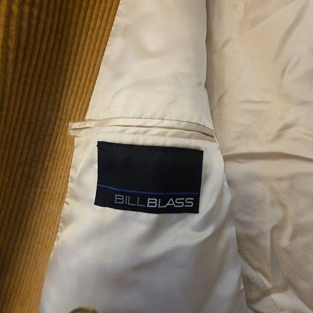 Bill Blass Blazer Sport Coat Mens 46XL Beige Cotton Corduroy Classic Jacket